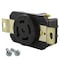 Ac Works Locking Receptacle, L22-20R, 20 A, 277/480V AC, 4 Pole, Flush Mount, Black FML2220R - alternate 1